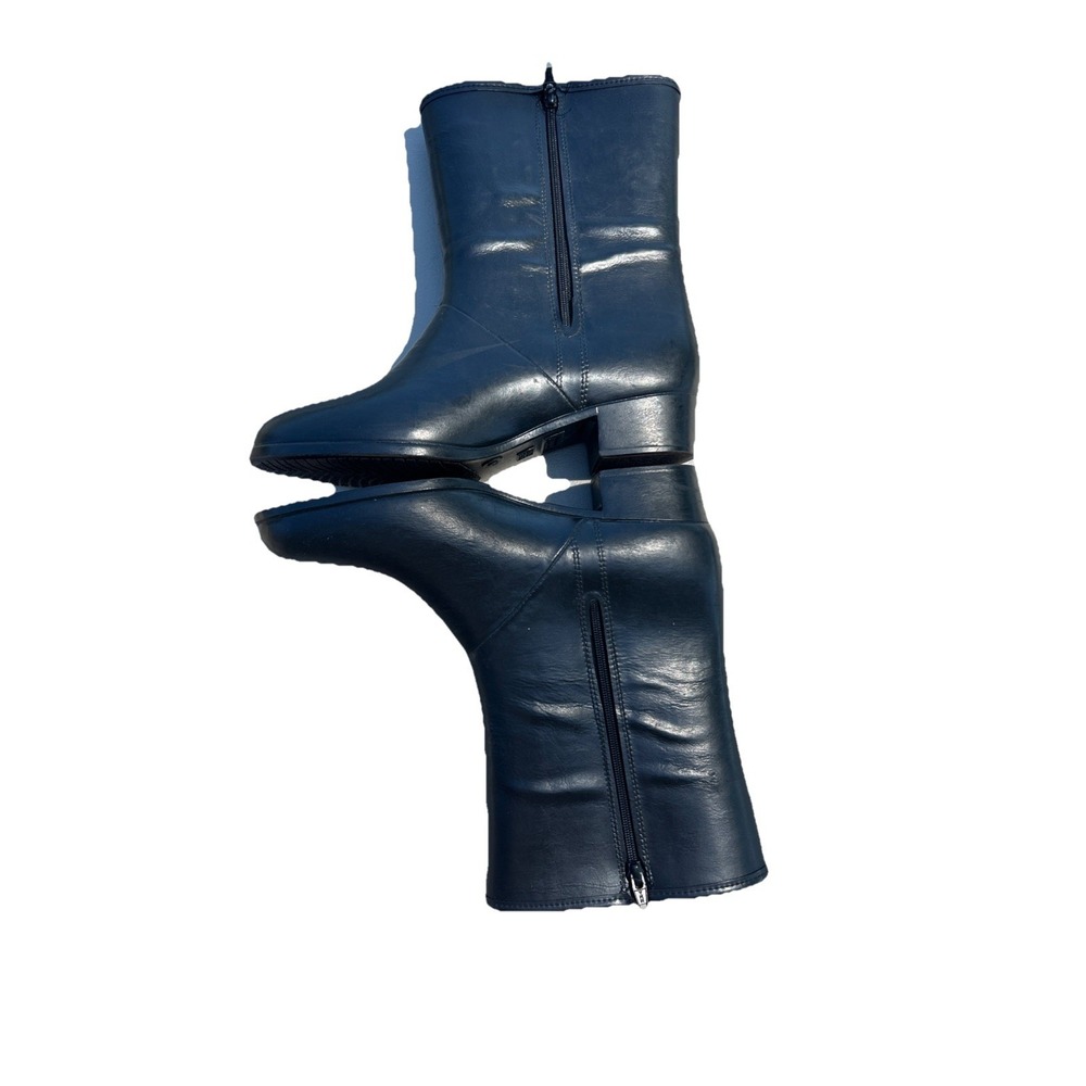 Woodbridge Rubber Rain Boots Waterproof Black 9 Zip Lined Vintage Granny Garden - Picture 9 of 10